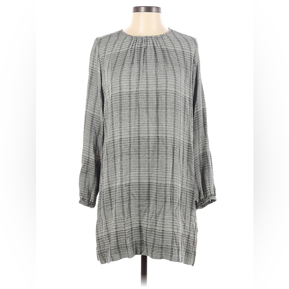 Billy Reid gathered long sleeved patterned dress size M